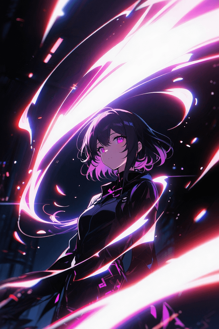 Anime girl with blue hair