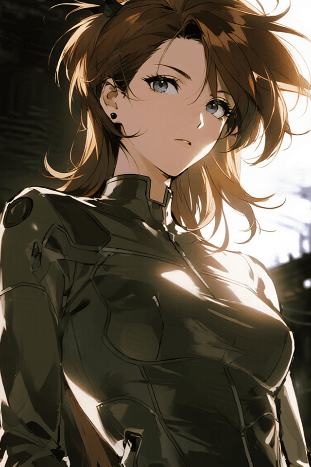 Anime couple at sunset