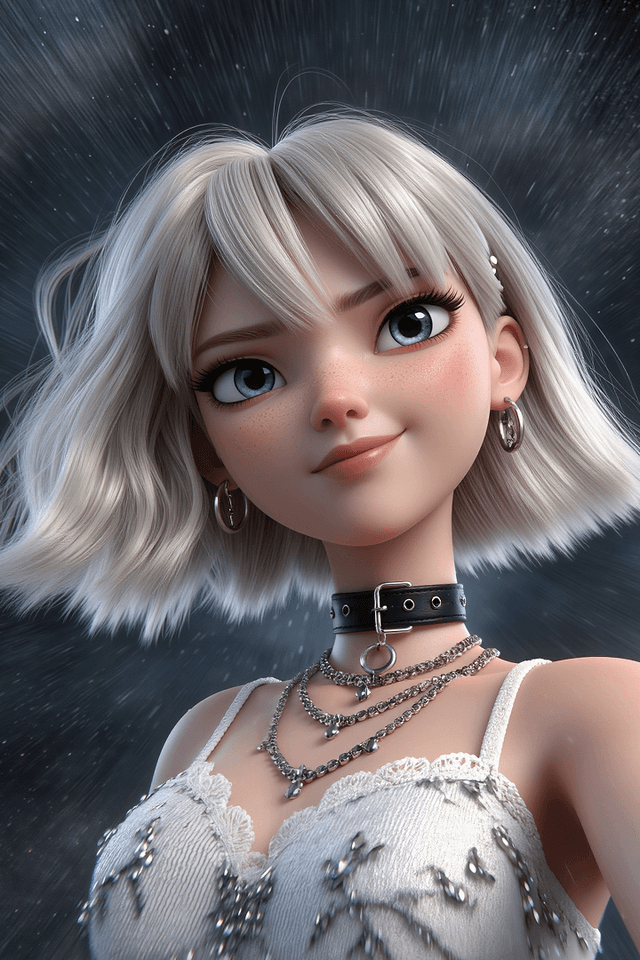 Anime girl in school uniform